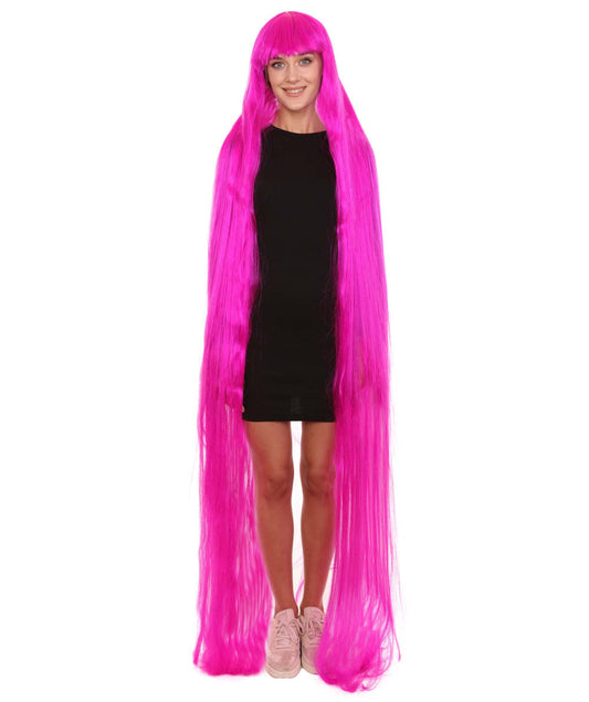 70エクストラロングネオンフューシャ女性用ウィッグコレクション H-3261 華やかなハロウィンウィッグ プレミアム通気性のあるキャップレスキャップ