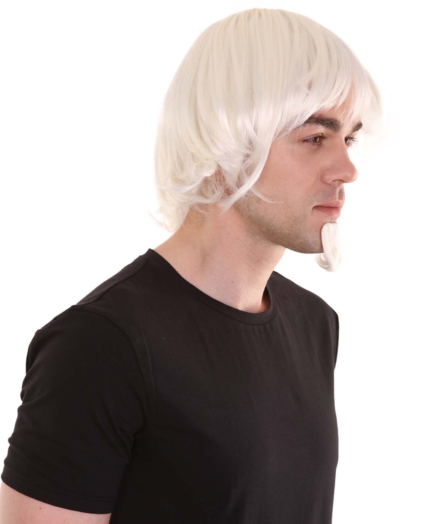 ハロウィンパーティー プレミアム 男性用 H-2253 アンクル・サム ホワイト ウィッグ および ゴーティ セット