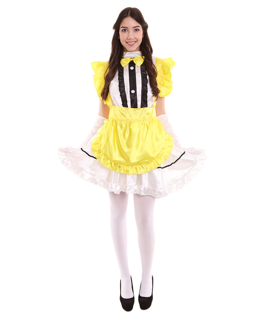 女性用 JCO-326_22 アニメ コスプレ フレンチメイド ファンシー ドレス イエロー コスプレ コスチューム