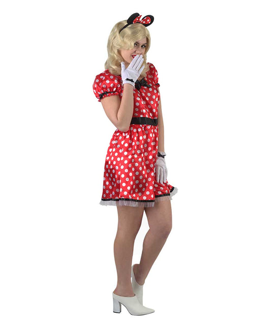 女性用 JCP-062 サッシー ミス マウス コスチューム レッド ハロウィン コスチューム