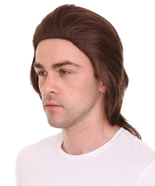 Wigs2you ハロウィン パーティー プレミアム メンズ H-648 70年代 ブラウンカラーウィッグ 口ひげ付き