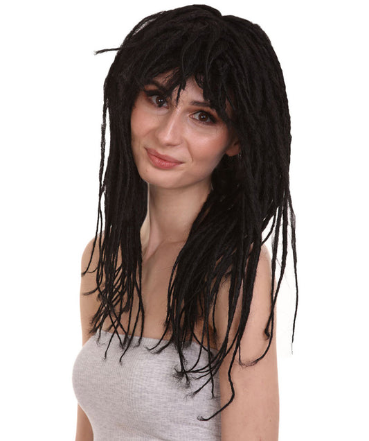 Wigs2youハロウィンパーティープレミアムレディースH-1957 着けやすい 非常に快適 ロングブラックドレッドロックウィッグ
