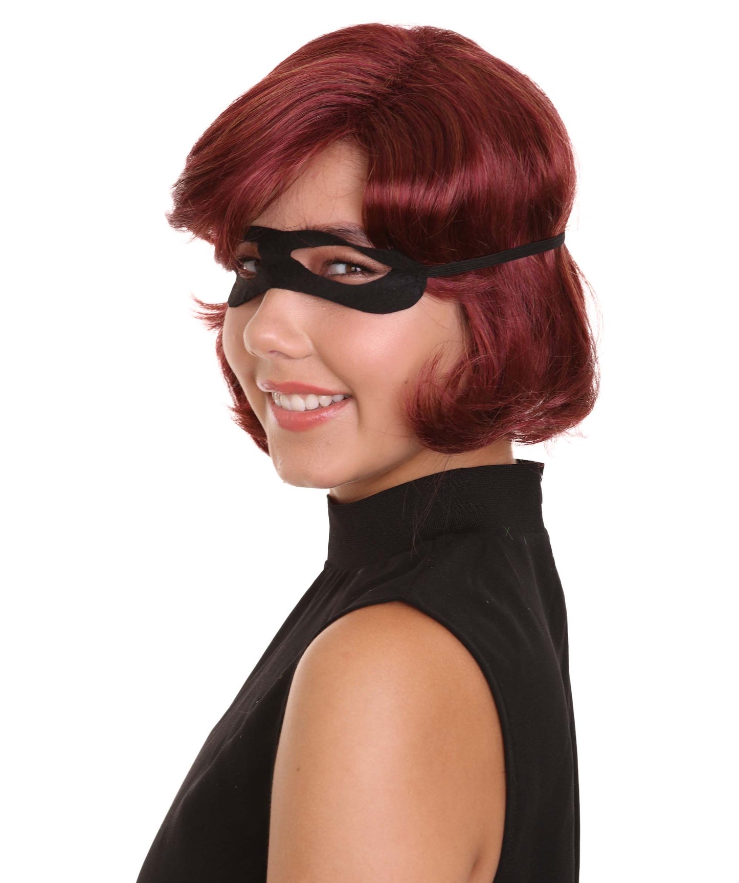 コスプレウィッグ インクレディブル2 Helen Parr H-3638 ウィッグとマスクセット TV/映画ウィッグ プレミアム 通気性の良い キャップレスキャップ