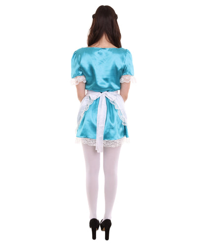 女性用 JCO-343_18 伝統的なメイドユニフォーム アクアブルー コスプレ コスチューム