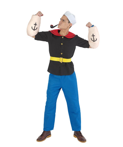 男性用 JCP-070 セーラーキャプテン 5ピースコスチューム ブラックとブルー コスプレ衣装