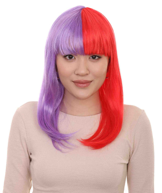 Wigs2you ハロウィンパーティ プレミアムレディース H-2020 着用しやすく とても快適 二色のパープルレッド ボブウィッグの経験