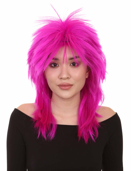 Wigs2you ハロウィンパーティープレミアム H-1340 着やすい快適なフィット感 80 年代女性ネオンフューシャロッカースタイルウィッグ
