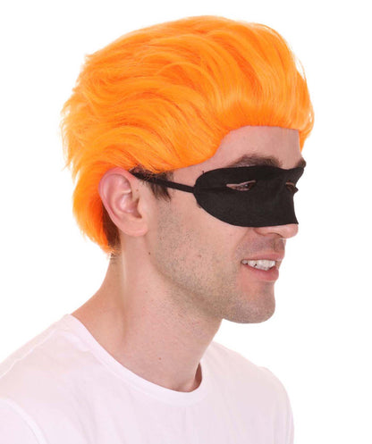 大人メンズ「インクレディブル・ファミリー2」ダッシュウィッグ ダシェル・パー オレンジウィッグとマスクセット H-4386 TV/映画ウィッグ プレミアム通気性キャップレスキャップ
