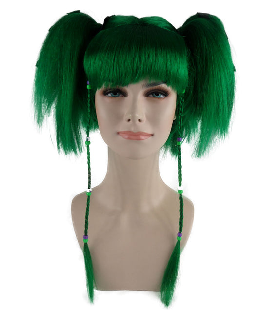 Wigs2you ハロウィンパーティープレミアム レディース H-701 バットエンジェルウィッグ ダークグリーン色