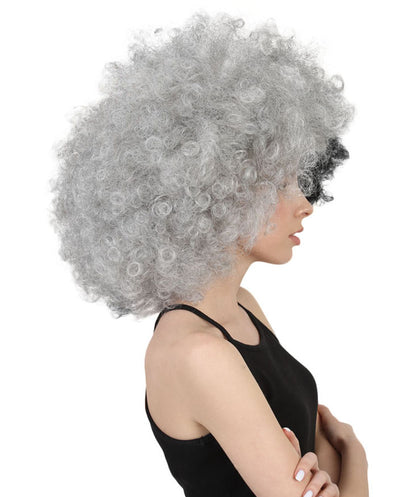 Wigs2you ハロウィンパーティープレミアムレディース H-554 グレー＆ブラック "Afro Clown" ウィッグ