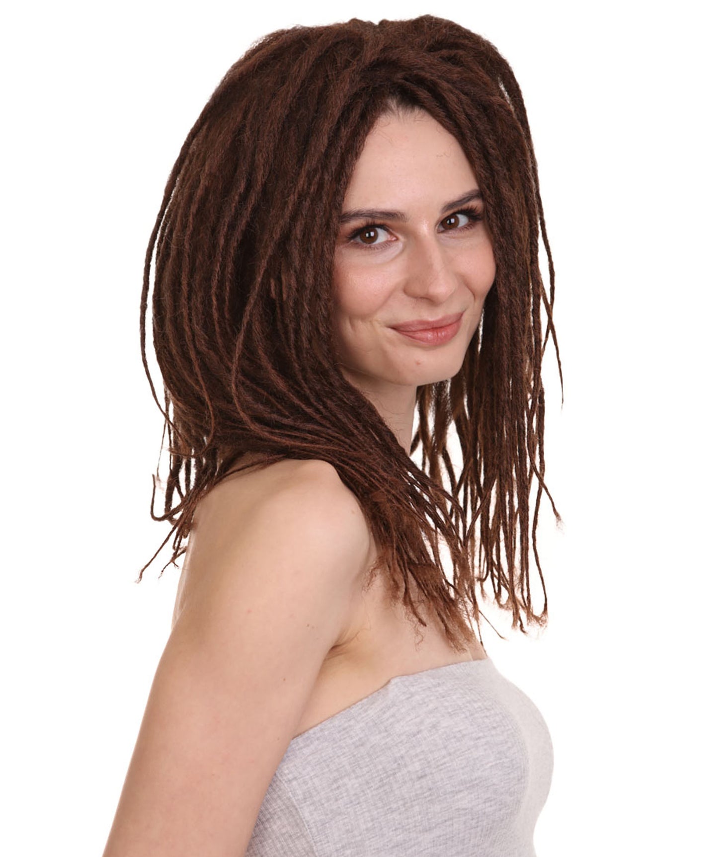 Wigs2youハロウィンパーティープレミアムレディースH-1967 美しい見た目のラスタスタイルオンブレブラウンドレッドロックウィッグ