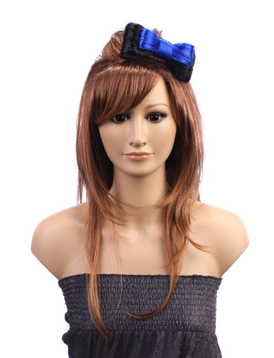 レディースファッション W-8207 ジェットブラック ブリリアントブルー ヘアアクセサリー 合成繊維