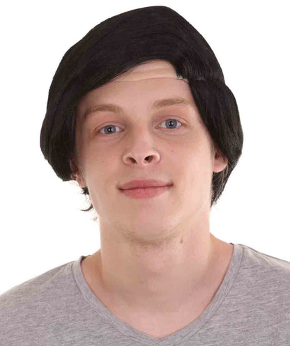 Wigs2you ハロウィンパーティープレミアム H-2145 コンボーバルド男性ブラックウィッグ あなたのためにカスタマイズ 男性の髪の部分の調整プロセス