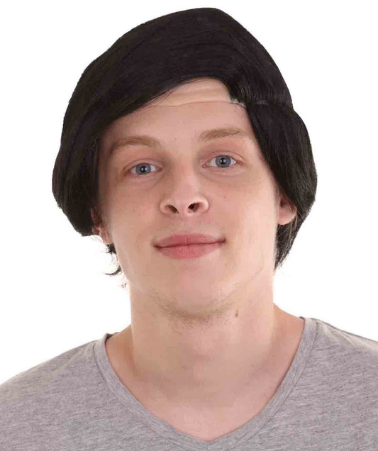 Wigs2you ハロウィンパーティープレミアム H-2145 コンボーバルド男性ブラックウィッグ あなたのためにカスタマイズ 男性の髪の部分の調整プロセス