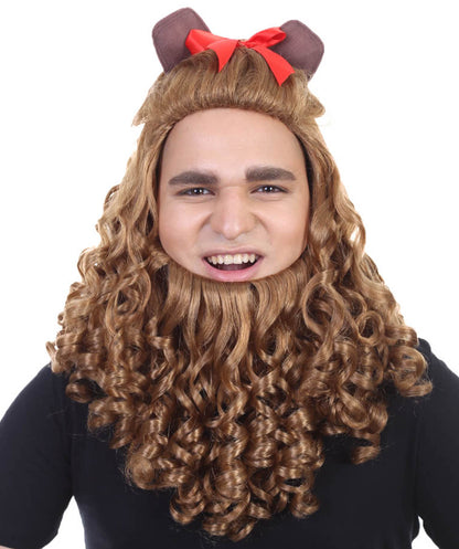 Wigs2you ハロウィンパーティープレミアム H-2140 臆病なライオンコスプレウィッグ あなたのためにカスタマイズ 男性の髪の部分の調整プロセス