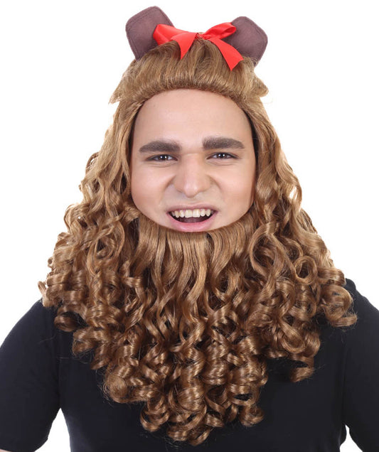 Wigs2you ハロウィンパーティープレミアム H-2140 臆病なライオンコスプレウィッグ あなたのためにカスタマイズ 男性の髪の部分の調整プロセス
