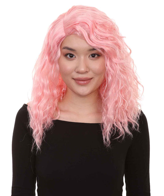 女性用レア・シークウィッグ ユーロビジョンソングコンテスト2018 H-4619 ピンクセレブリティウィッグ プレミアム通気性キャップレスキャップ
