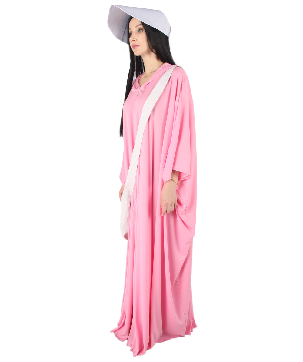 女性用 JCP-068_7 ピンク ローブ ハンドメイド コスプレ衣装とバッグ ボンネット付き