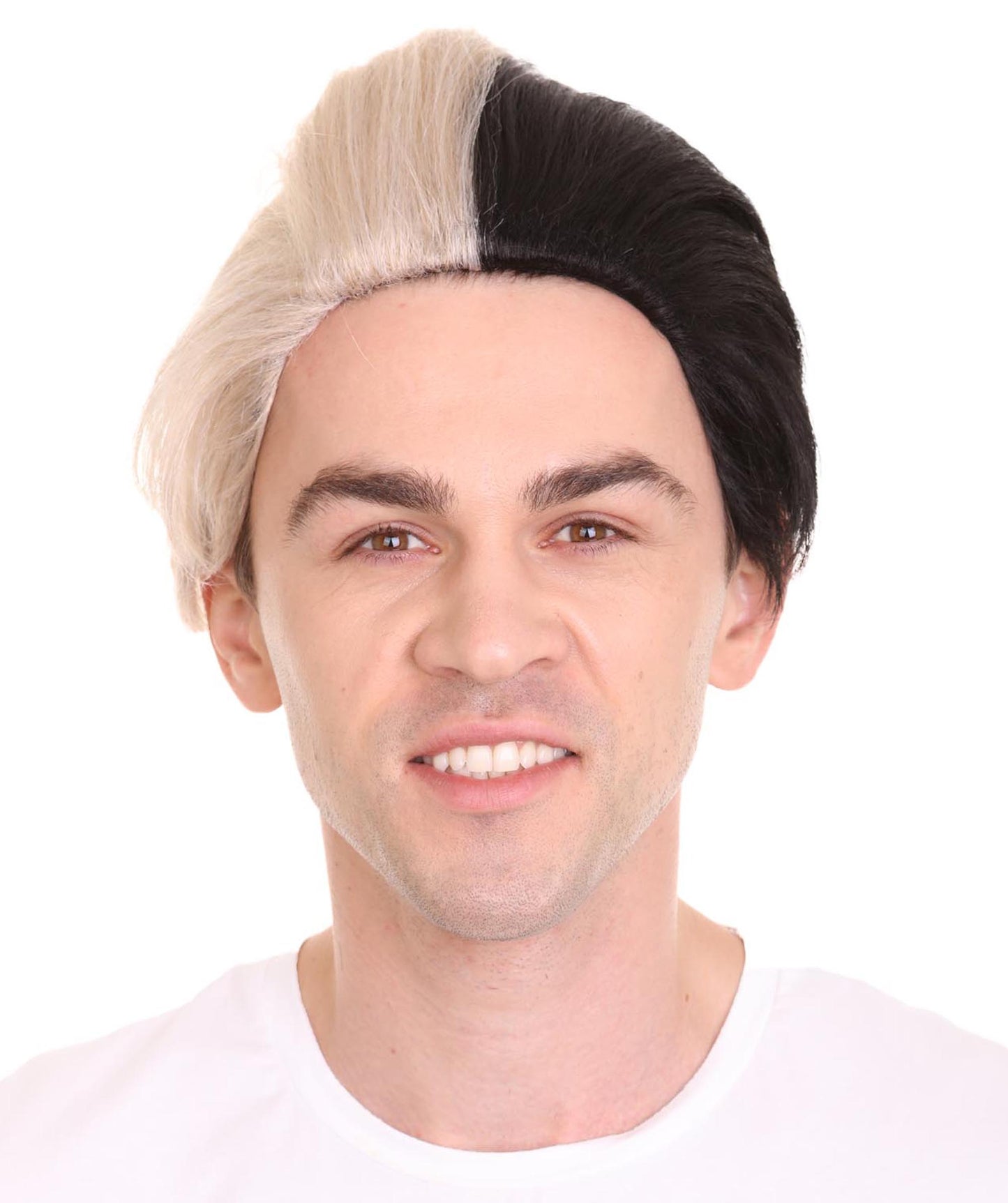 ハロウィンパーティープレミアムメンズ H-4809 メロヴィン ブロンド＆ブラックウィッグ ユーロビジョンソングコンテスト2018