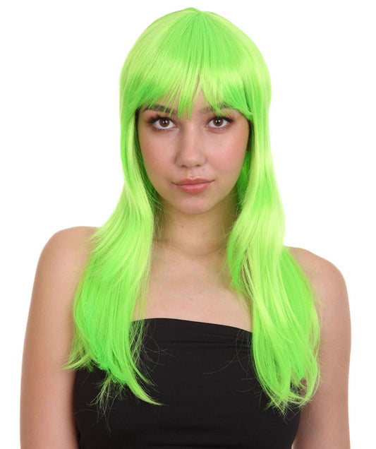 Wigs2you ハロウィンパーティープレミアムレディース H-1043 とても快適なグラマーグリーンウィッグ ライムカラー