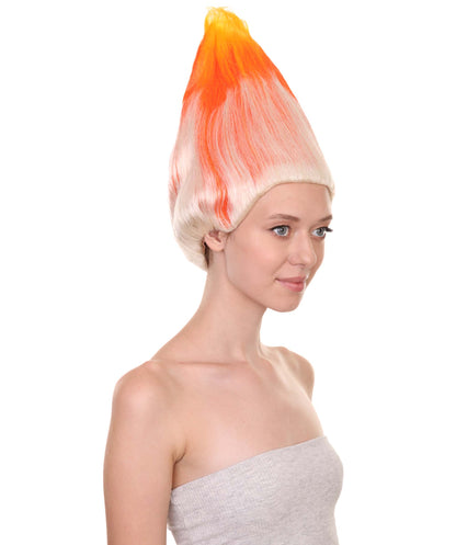 Wigs2you ハロウィンパーティープレミアム H-1800 着け心地が良い とても快適 女性用コスプレウィッグ オレンジとホワイト トロールズスタイル