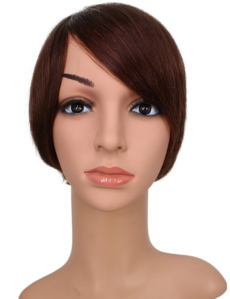 30歳〜40歳 若者の短い HT-018 100% ヒューマンヘア ナチュラルエレガンス ハンドタイド ヒューマンヘア束