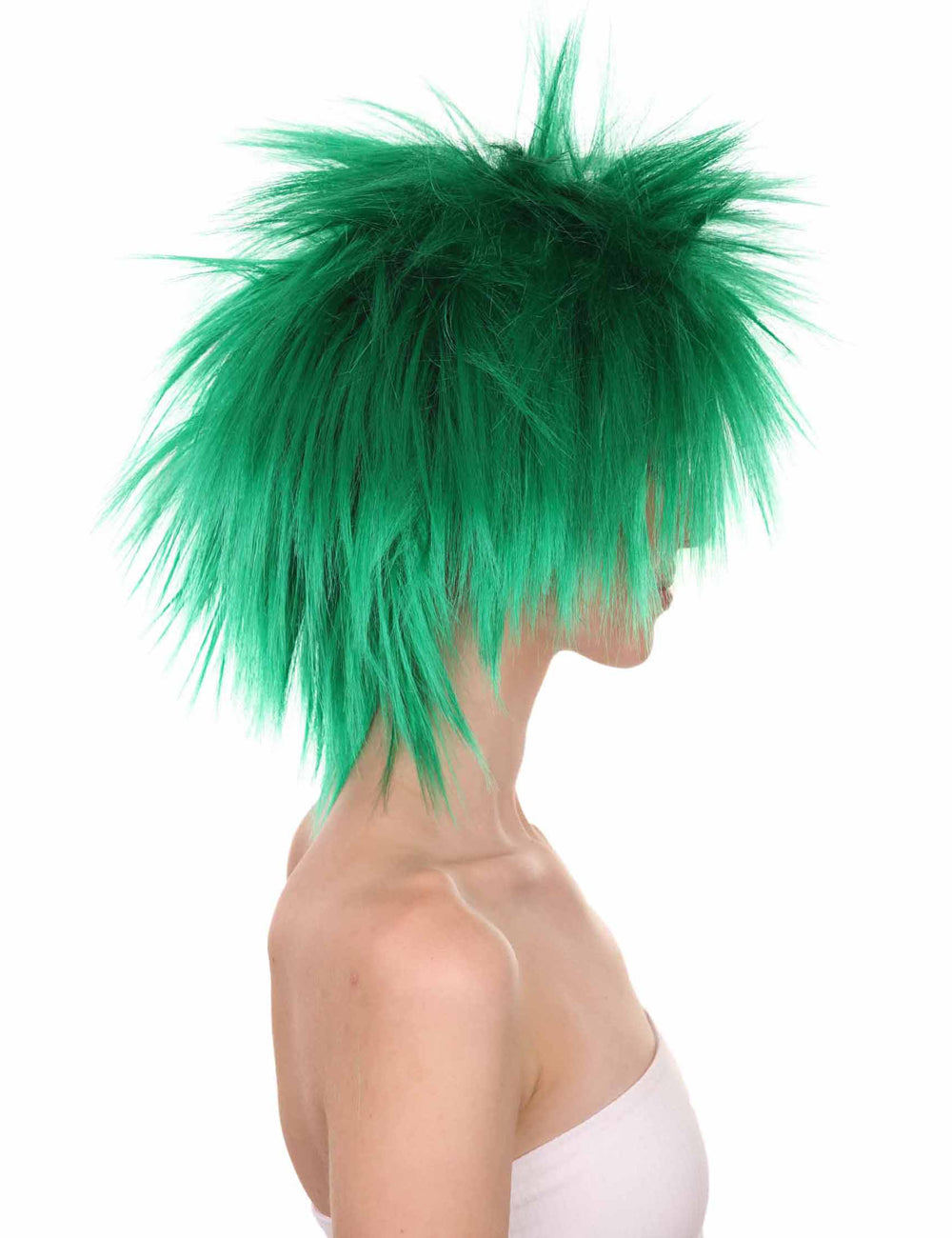 Wigs2you ハロウィンパーティープレミアムレディース H-1687 着け心地が良い とても快適 ファンキーパンク ダークグリーンウィッグ