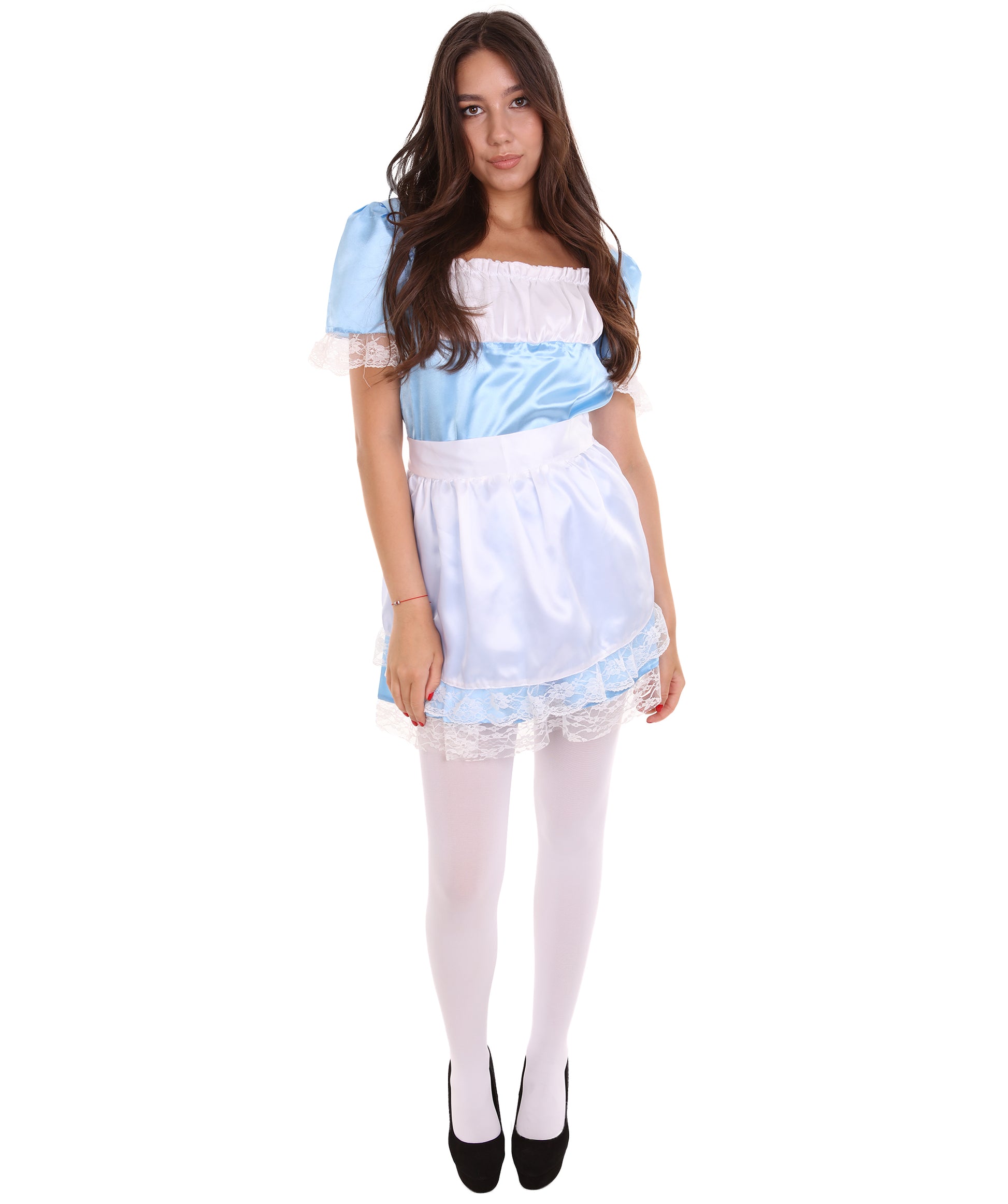 女性用 JCO-343_2 伝統的なメイド制服コスプレ ミディアムブルーコスチューム