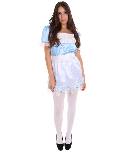 女性用 JCO-343_2 伝統的なメイド制服コスプレ ミディアムブルーコスチューム