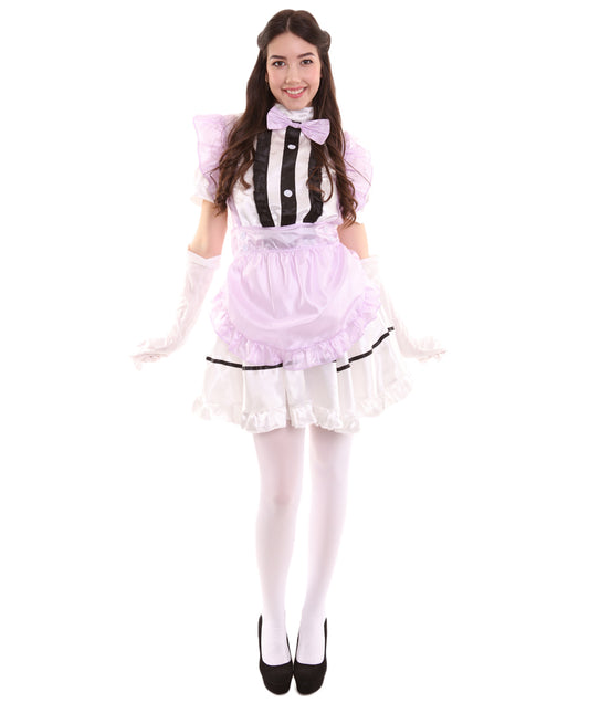 女性用 JCO-326_14 アニメ コスプレ フレンチメイド ファンシー ドレス ライトパープル コスプレ コスチューム