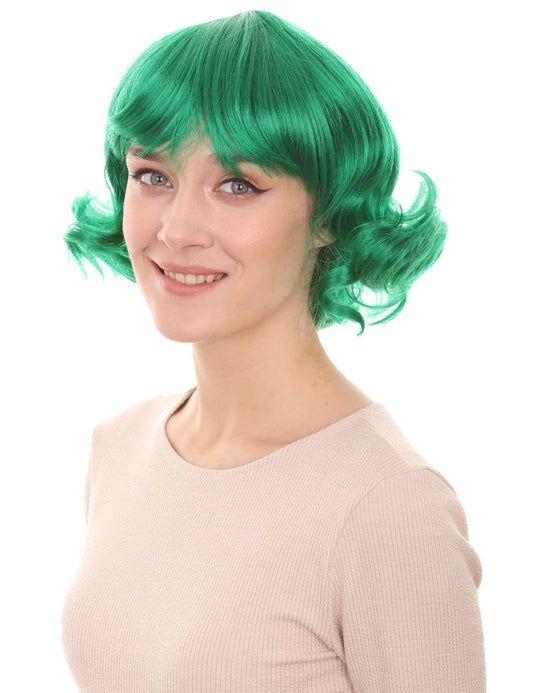 Wigs2you ハロウィン パーティー プレミアム レディース H-1350 着けやすい 快適なフィット感 カーニバル ダークグリーン ウェーブのかかったウィッグ