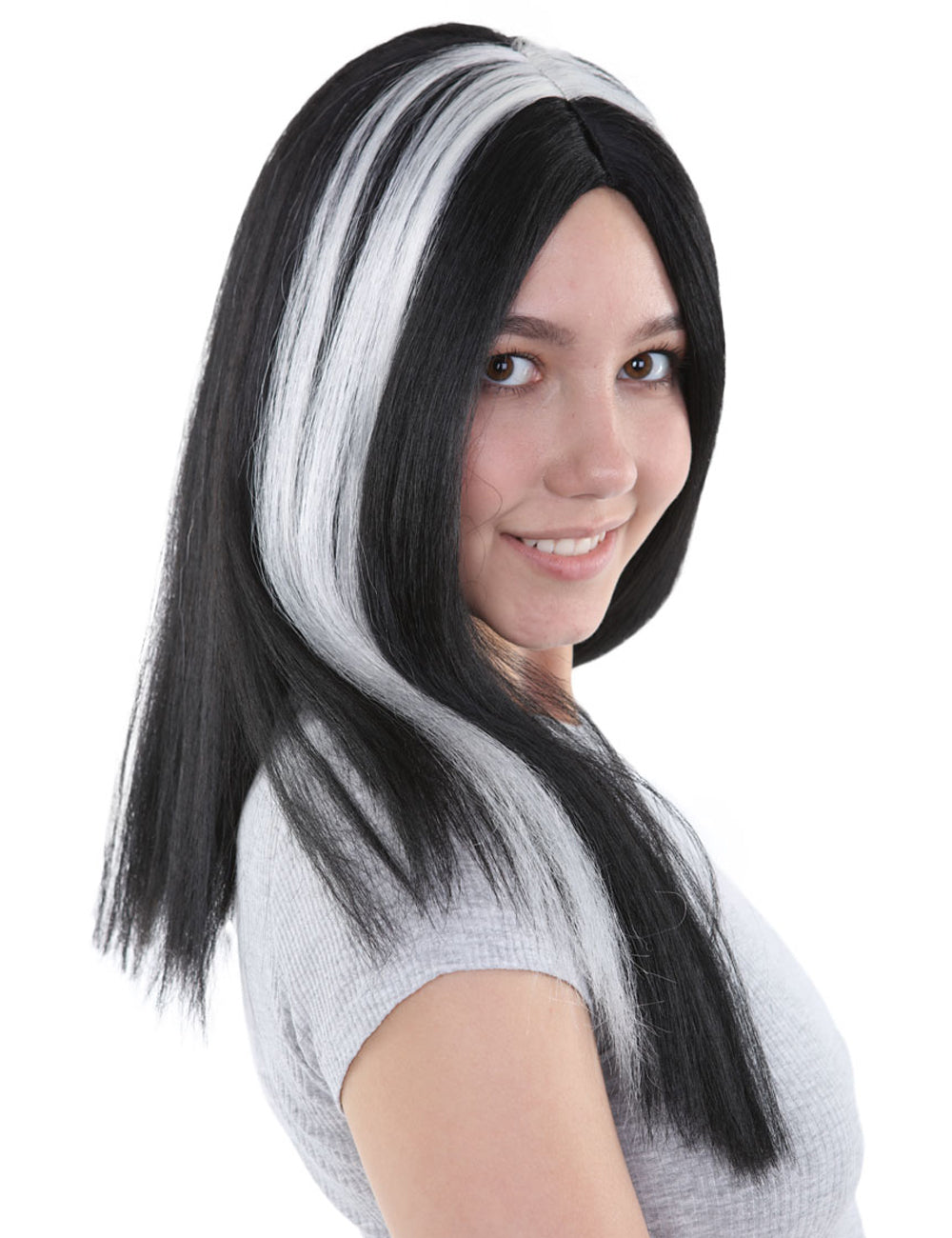 Wigs2you ハロウィンとパーティープレミアムレディース H-498 ブラック・ホワイト ミディアム ヴァンパイアウィッグ