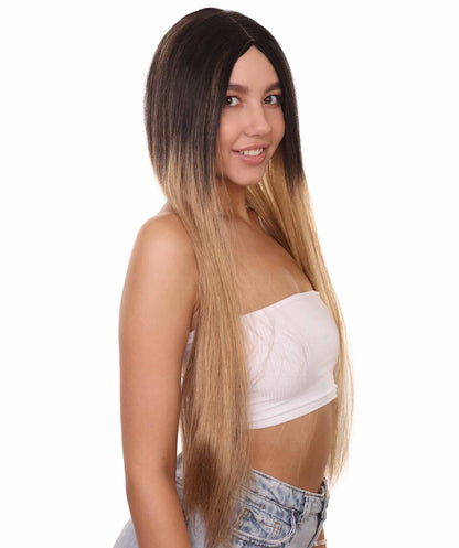 プレミアムハロウィンパーティーレディ H-5426 エクストラロングレングス ハロウィンベーシックバレーガールオンブレウィッグ ブラウン