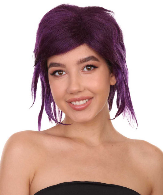 ハロウィンパーティープレミアムレディ H-5436 ミディアムレングス ハロウィンアニメーションシールドヒーローオンブレウィッグ パープル