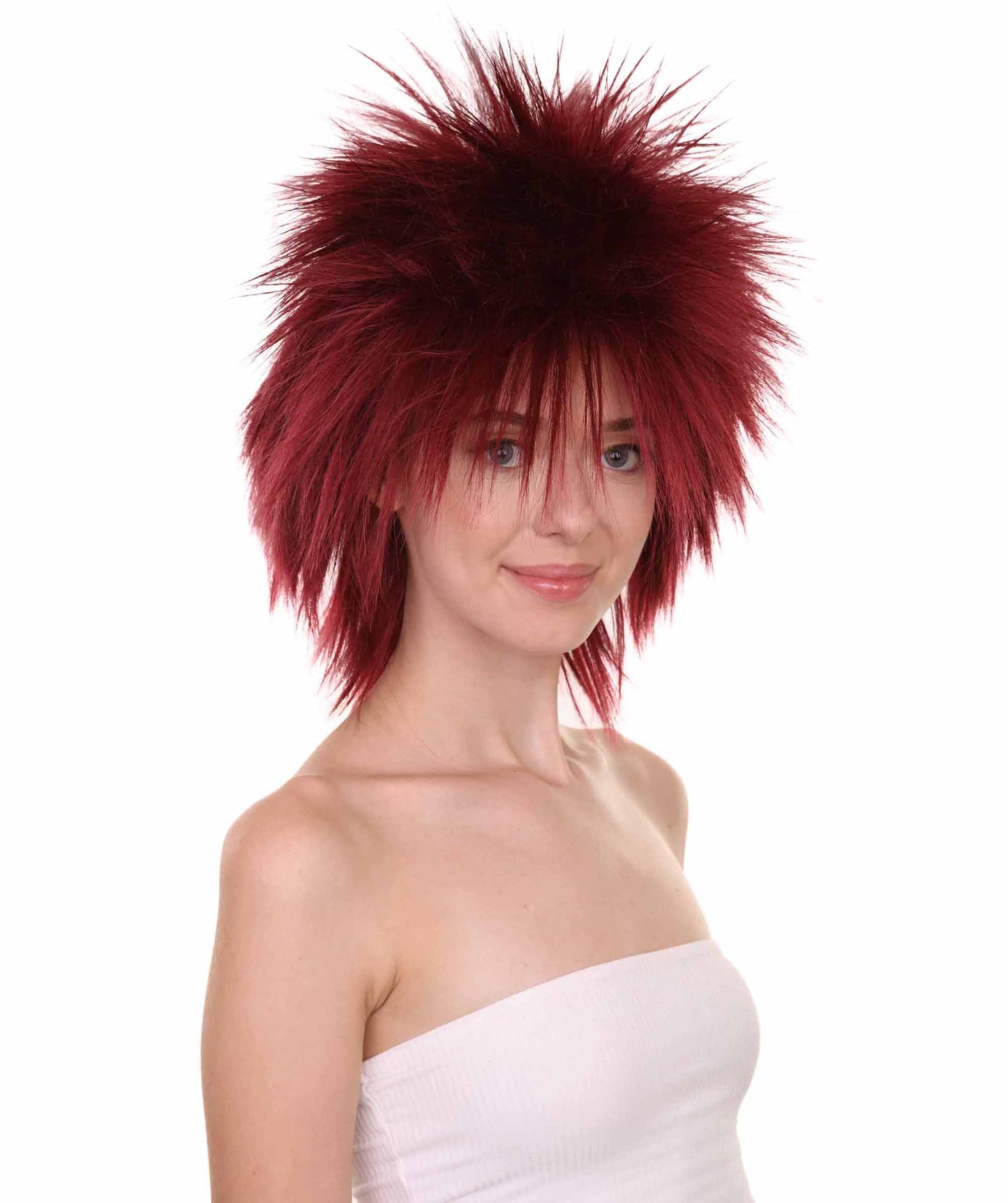 Wigs2you ハロウィンパーティープレミアムレディース H-1702 着け心地が良い とても快適 ファンキーパンク バーガンディウィッグ