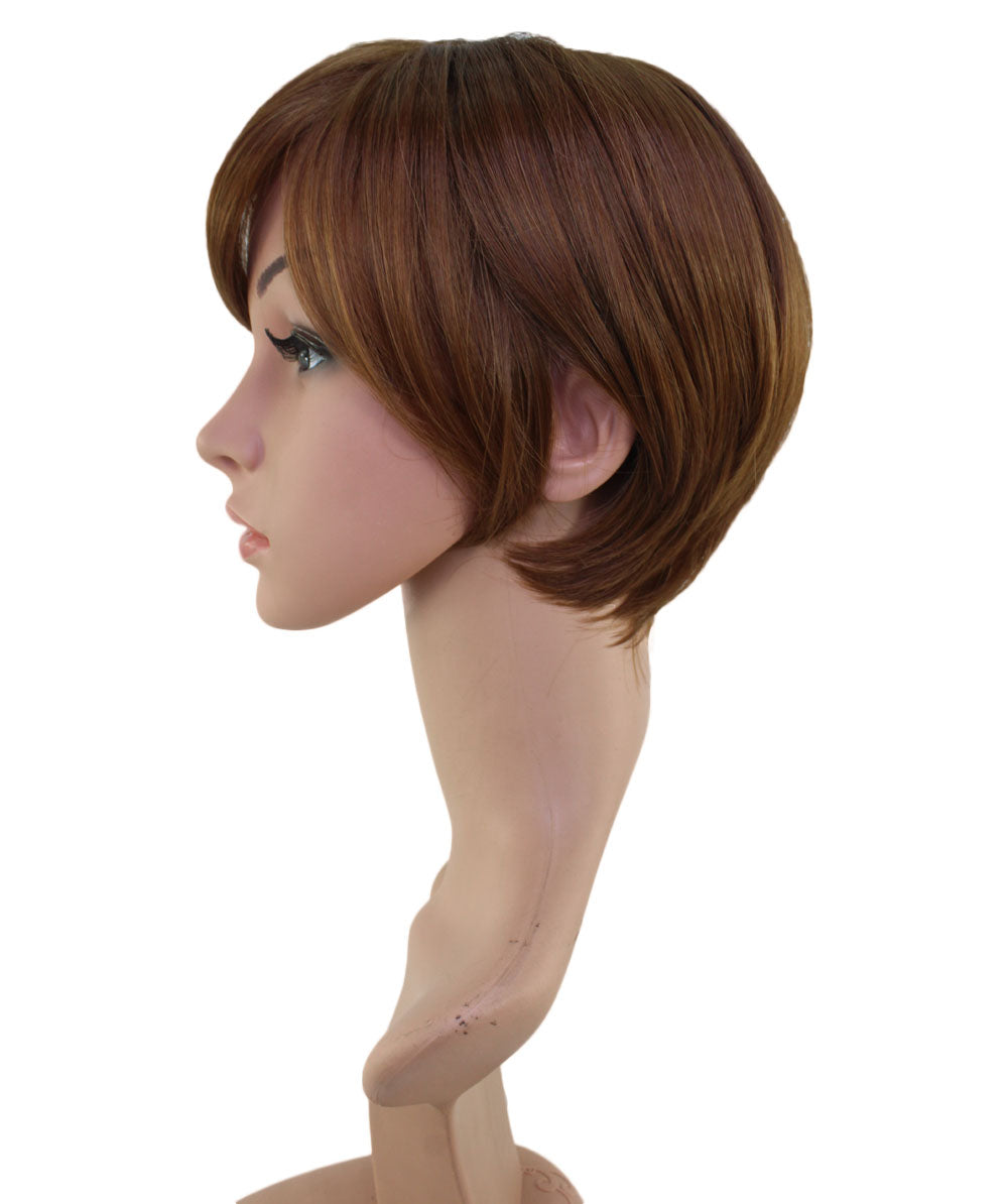 耐熱商品。束間の有る毛流れがおしゃれ、カジュアルになり過ぎない女っぽいショートスタイルです。 ウィッグネット付きW-1009