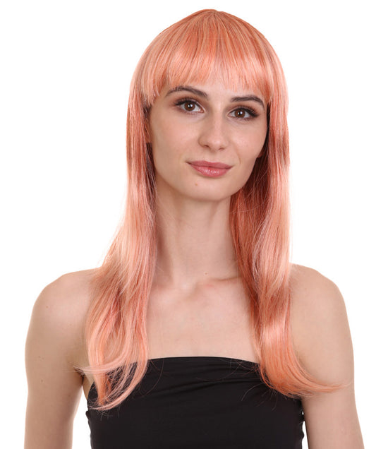 Wigs2you ハロウィンパーティープレミアムレディース H-1041 とても快適なグラマーグリーンウィッグ ピーチカラー