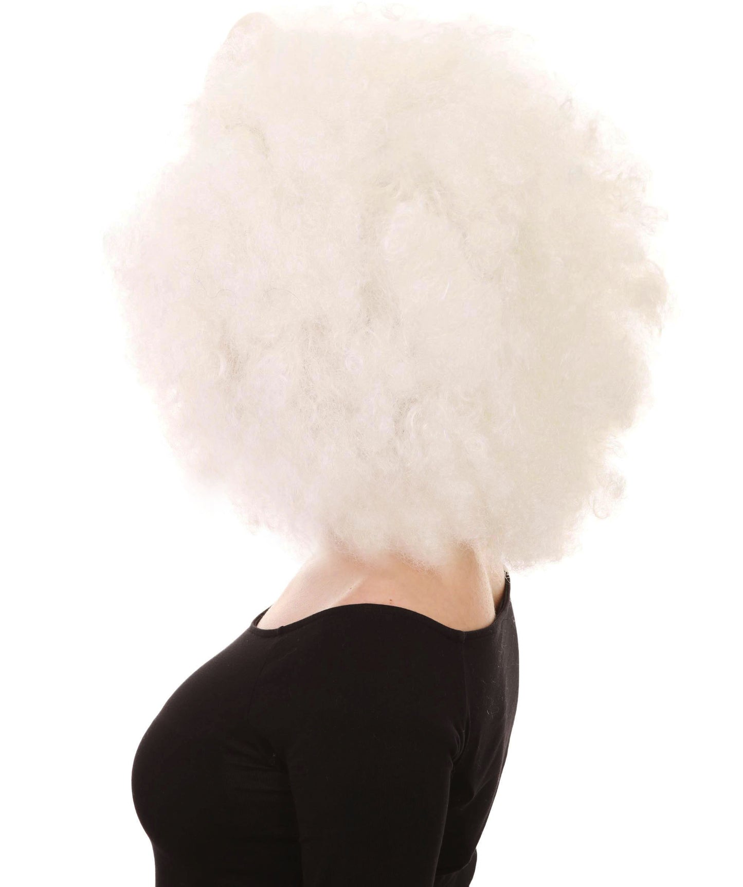 Wigs2you ハロウィン パーティー プレミアム レディース H-1249 着けやすい 快適なフィット感 ホワイト アフロ スモール ボウウィッグ