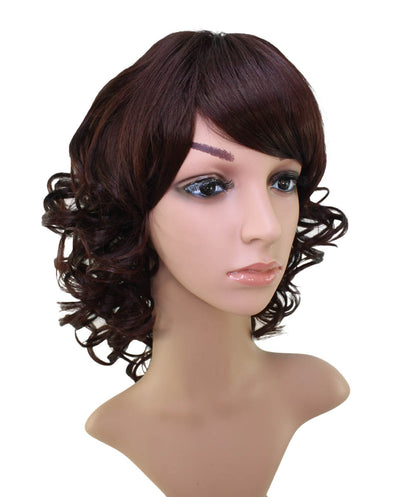 耐熱商品 | ミディアムウィッグ | 存在感のある立体ウェーブを使ったバランス重視なスタイルです | ウィッグネット付き W-757