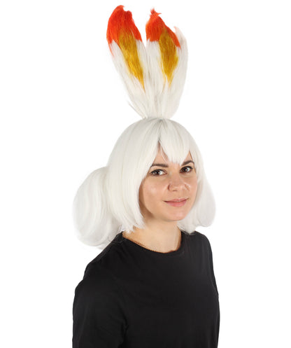 Wigs2you H-6916 女性用 架空の生き物キャッチャー アニメ風 炎のウサギウィッグ 難燃性合成繊維