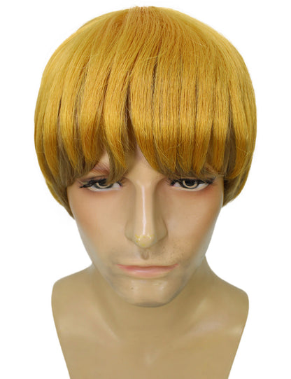 ハロウィンパーティ プレミアム メンズ H-5649 マンガ「タイタンアタック」ブロンドアンダーカット合成繊維ヘアウィッグ
