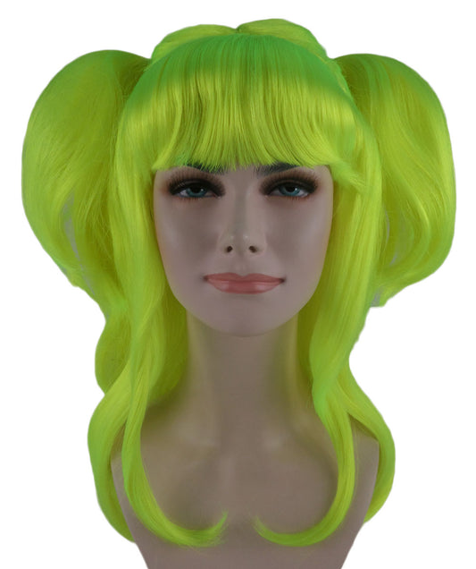 Wigs2you ハロウィンパーティープレミアム レディース H-781 バナナエンジェルウィッグ ネオングリーン色