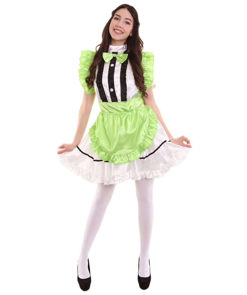 女性用 JCO-326_7 アニメ コスプレ フレンチメイド ファンシー ドレス ライム コスプレ コスチューム