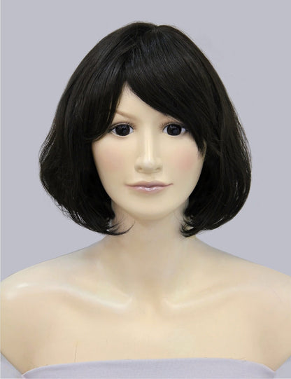人毛100％ | ストレートショートボブウィッグ | ふんわりボリュームUP | ウィッグネット付き HH-105