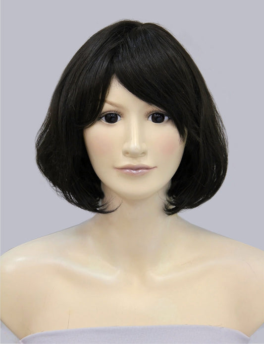 人毛100％ | ストレートショートボブウィッグ | ふんわりボリュームUP | ウィッグネット付き HH-105