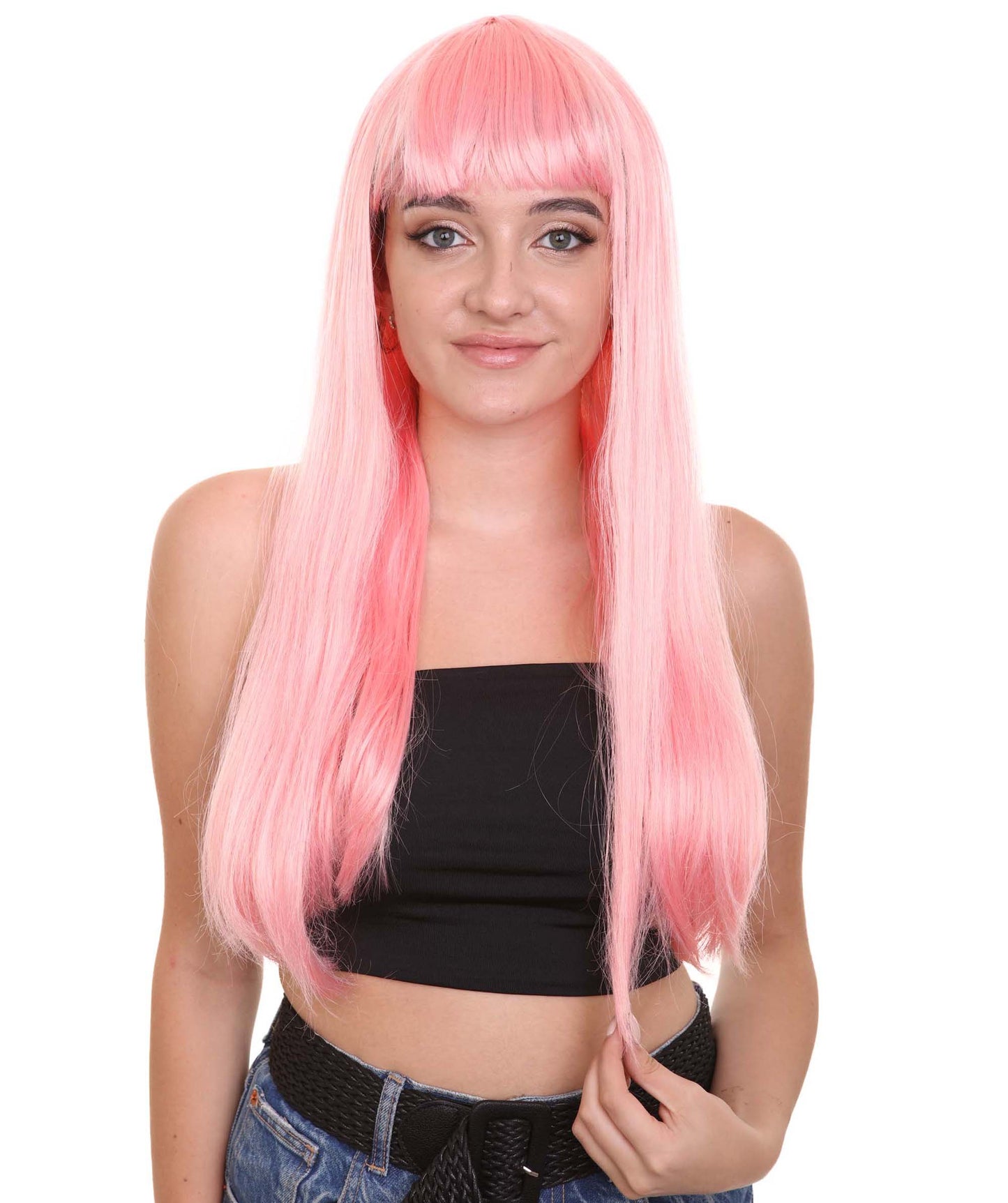 ロングボブコーラル女性用ウィッグ H-3347 華やかなパーティーイベント準備完了のハロウィンウィッグ プレミアム通気性のあるキャップレスキャップ