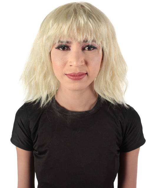 女性用ショルダーレングスバング波状コスプレウィッグ ベージュ H-5229_16 ファンシースタイル プレミアムハロウィンパーティーウィッグコレクション