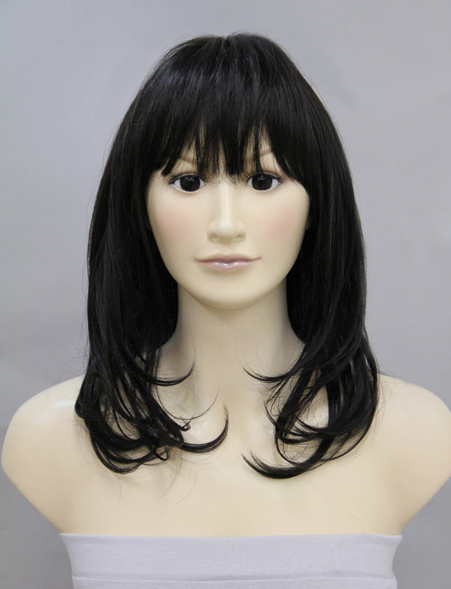 エアリーカールが可愛い！ふわふわヘアで柔らかな女の子に  耐熱です ウィッグネット付き W-537