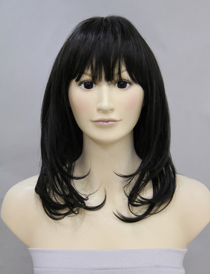 エアリーカールが可愛い！ふわふわヘアで柔らかな女の子に  耐熱です ウィッグネット付き W-537