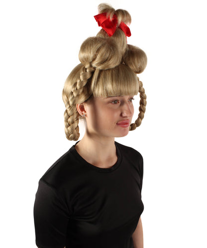 ハロウィンパーティープレミアムレディ H-5490 クリスマスクラシックストーリーキャラクターウィッグ (曲がる三つ編み付き)